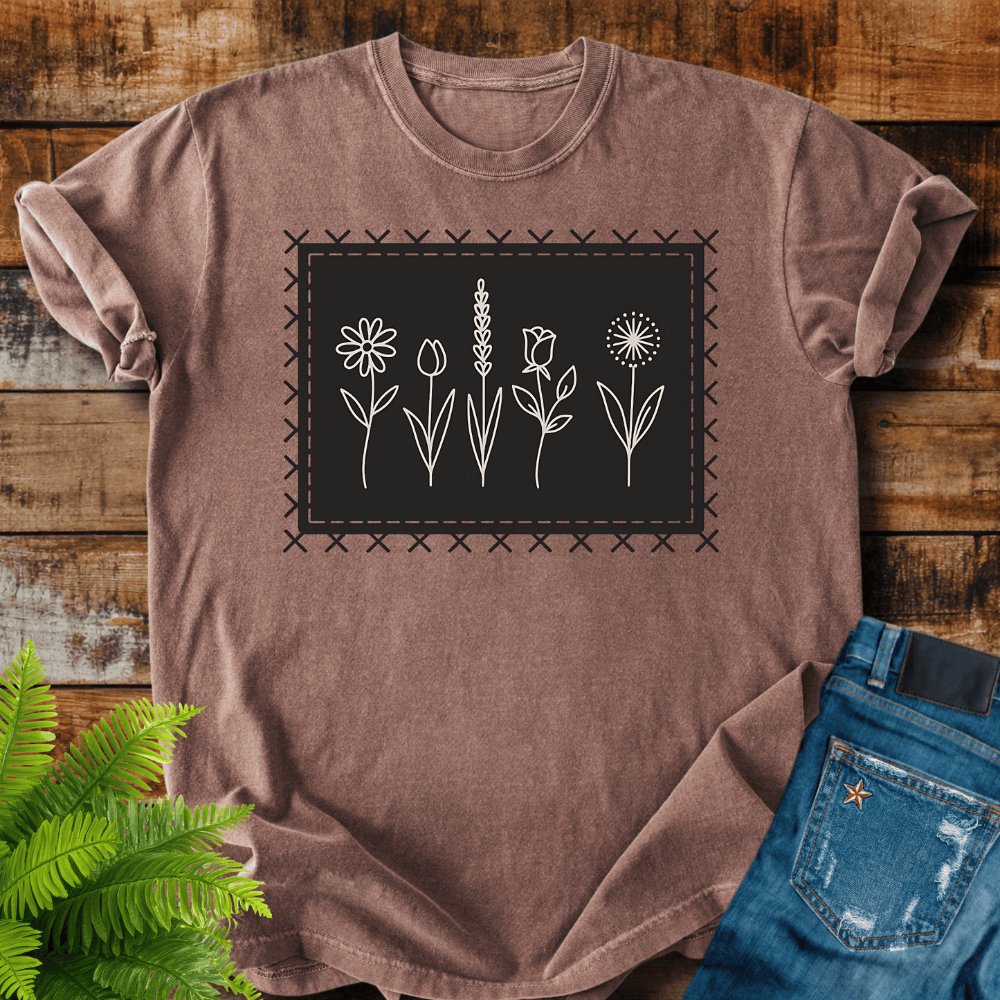Wildflower Line Art T-shirt