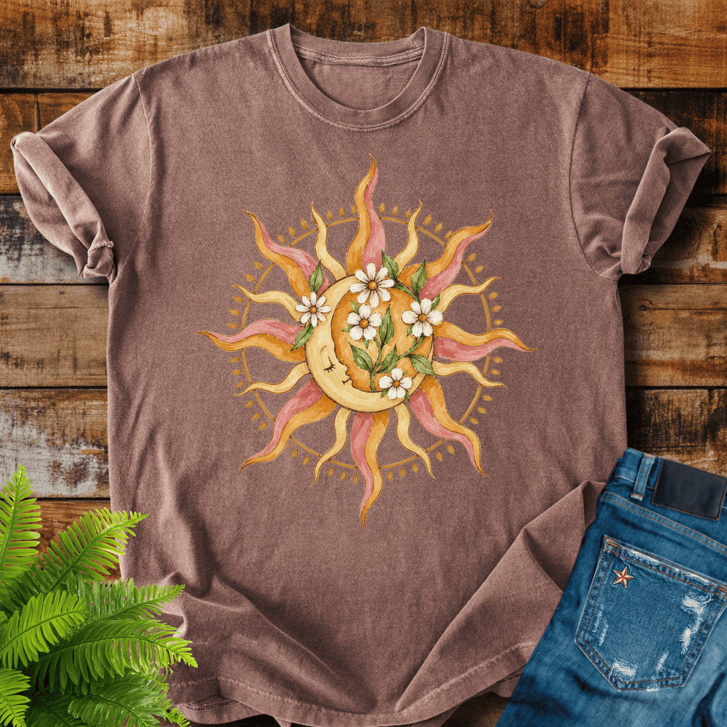 Floral Sun Moon T-shirt