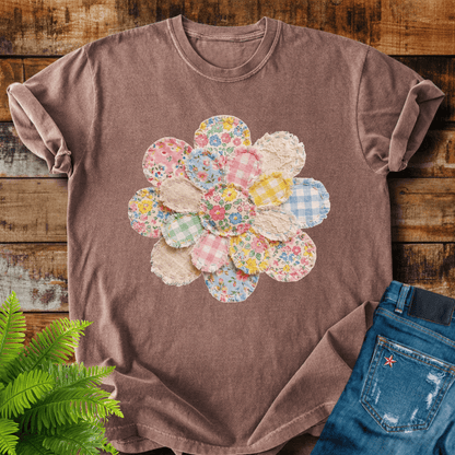Faux Patchwork Flower T-shirt