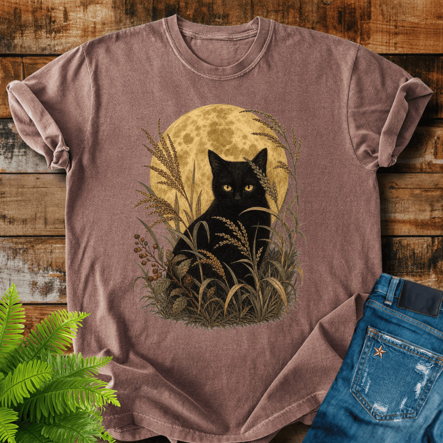 Moonlit Black Cat T-shirt