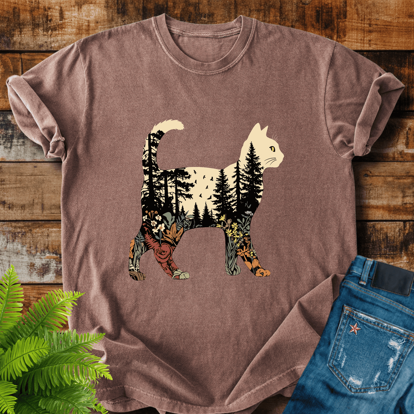 Forest Cat Silhouette T-shirt