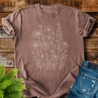 Wildflower Line Art T-shirt