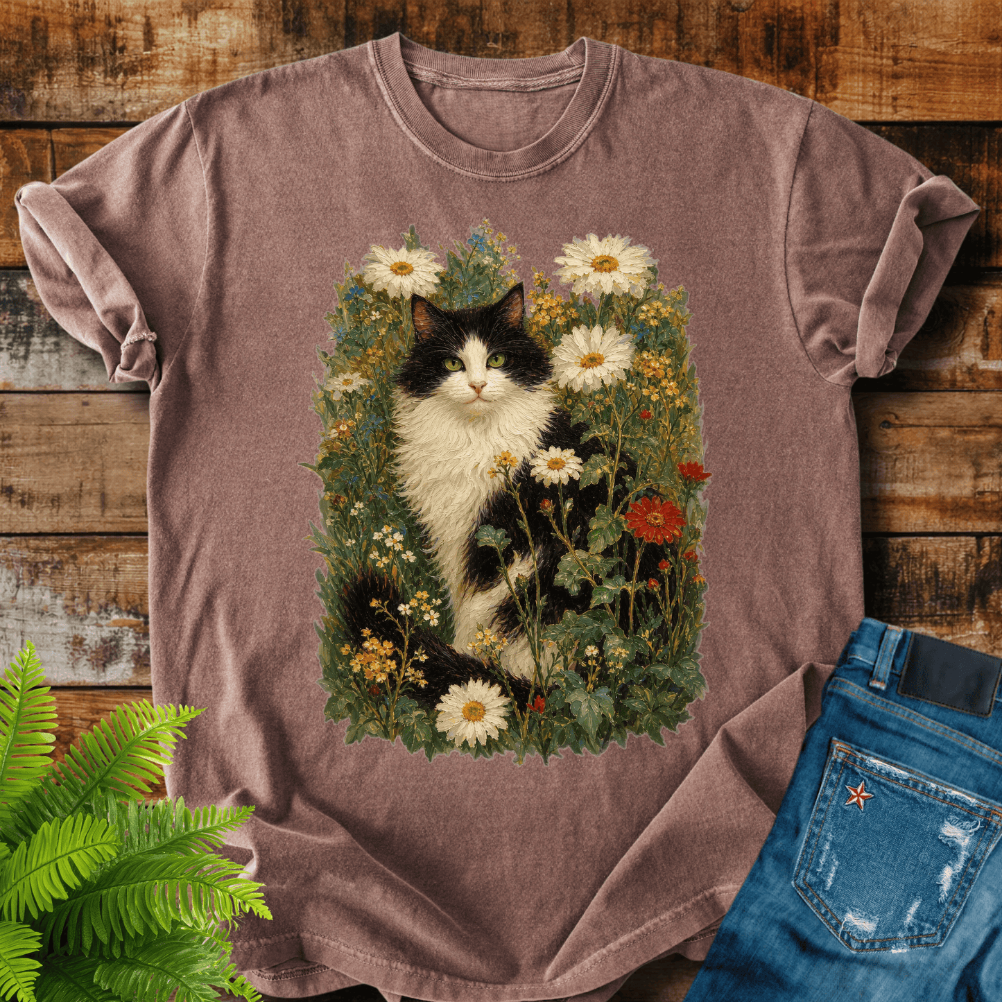 Floral Cat T-shirt