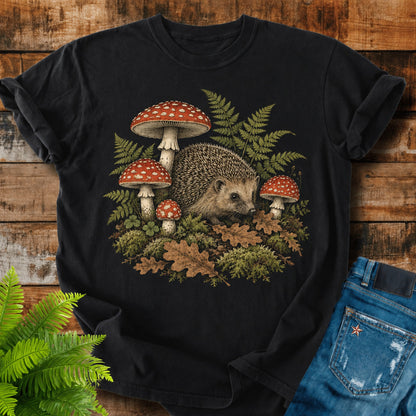 Forest Floor print on a Black t-shirt