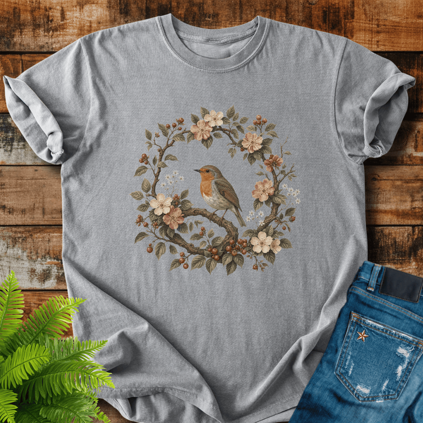 Floral Robin T-shirt