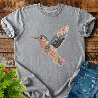 Faux Patchwork Hummingbird T-shirt