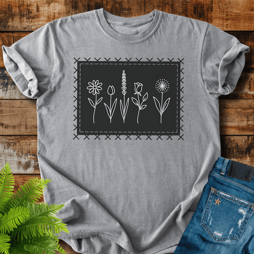 Wildflower Line Art T-shirt