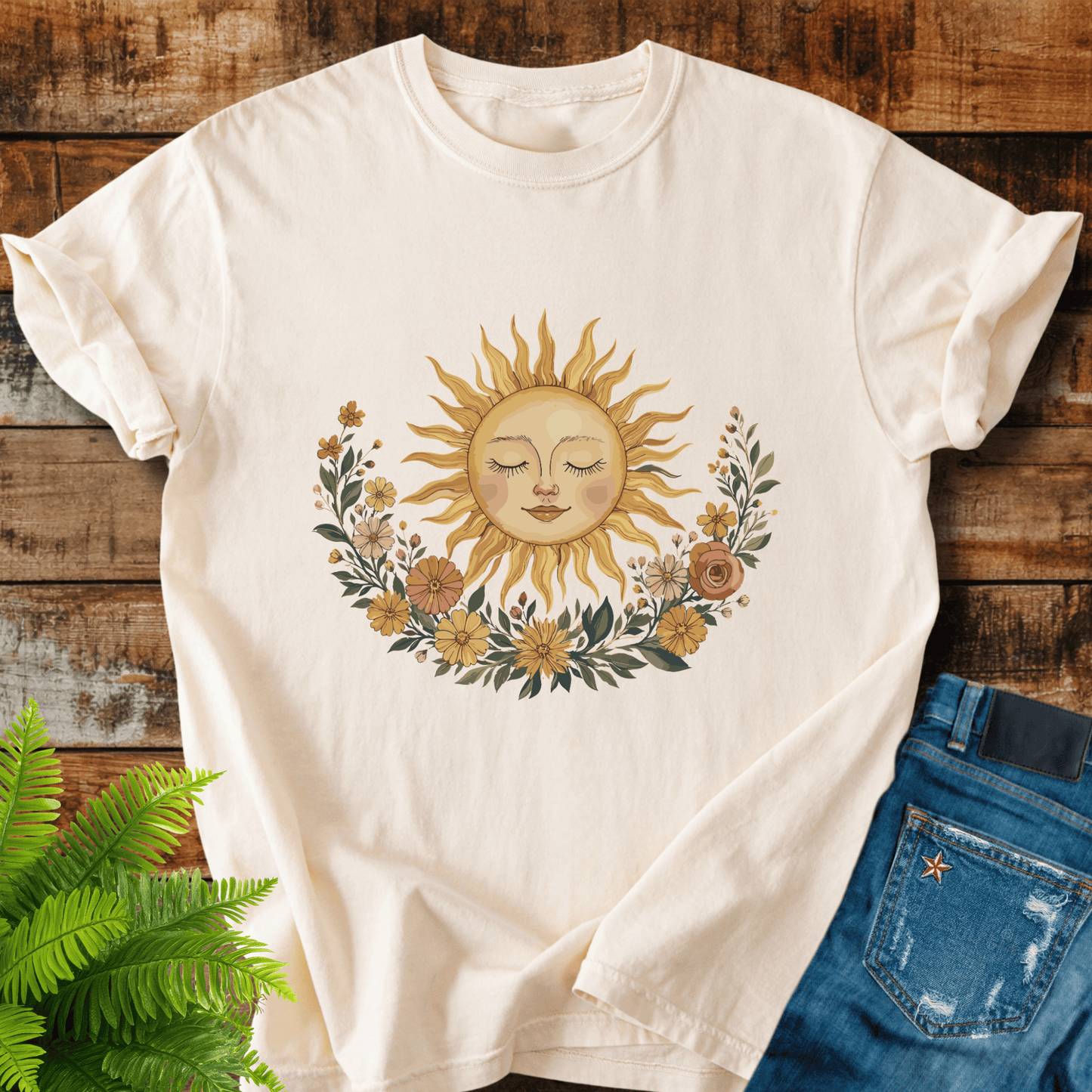 Floral Sun Face T-shirt
