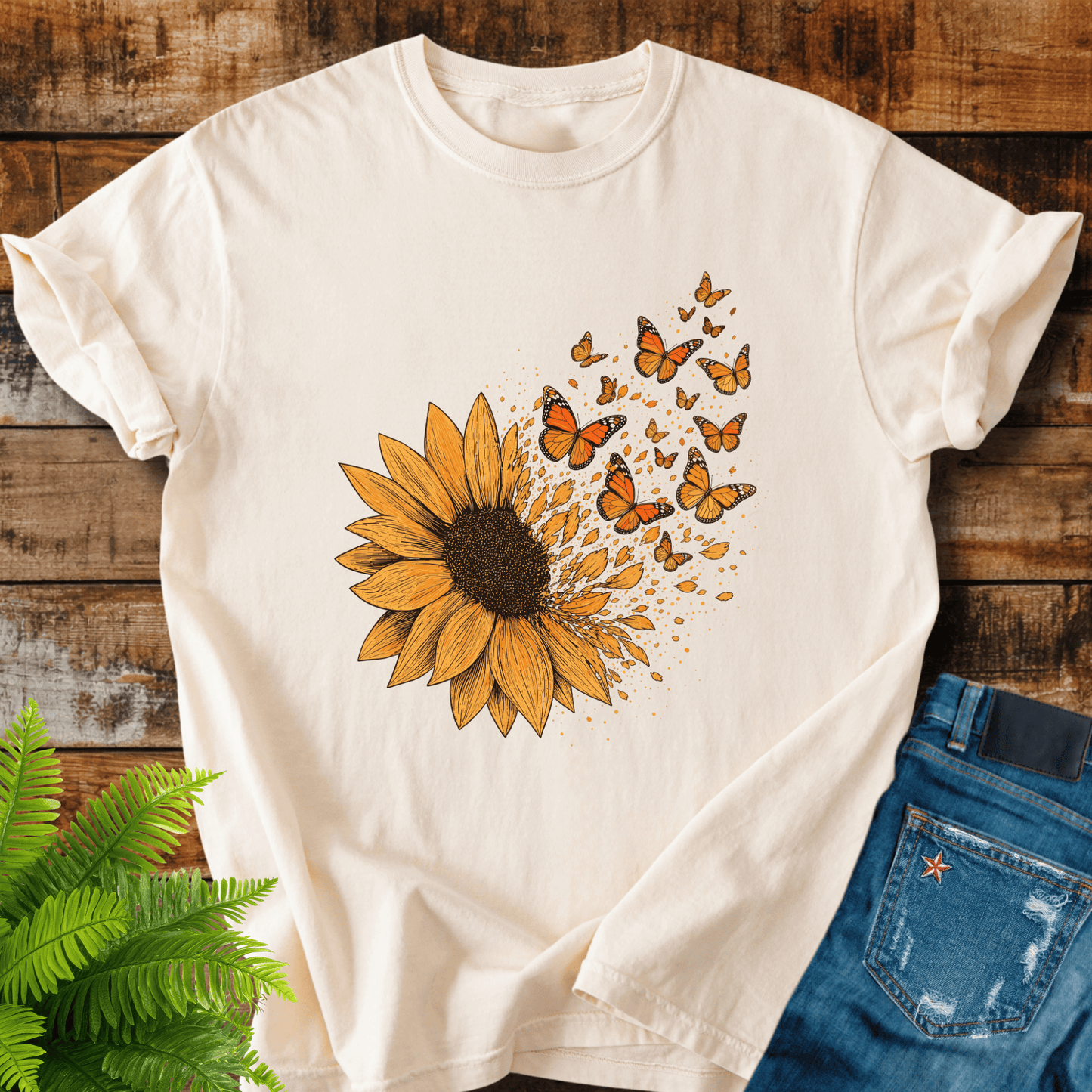 Sunflower Butterflies T-shirt