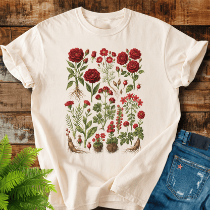 Red Roses Botanical T-shirt