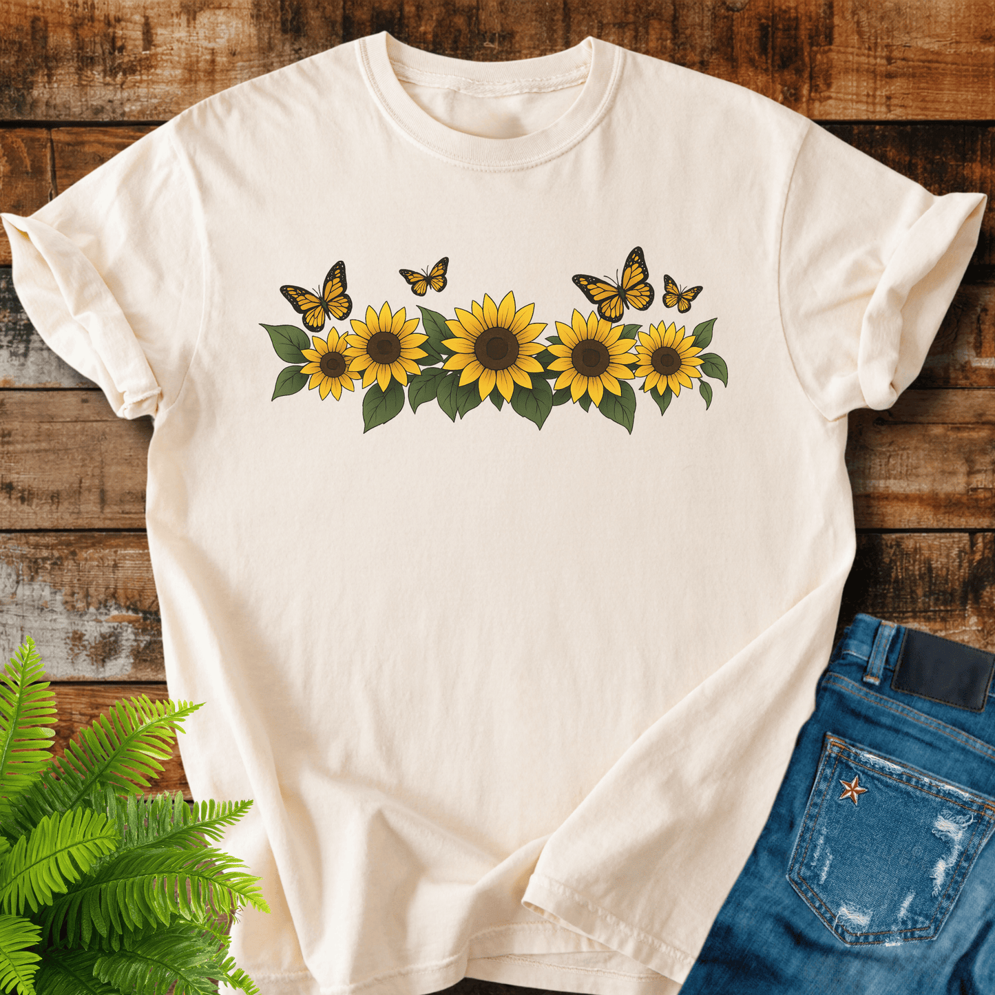 Sunflowers Butterflies T-shirt