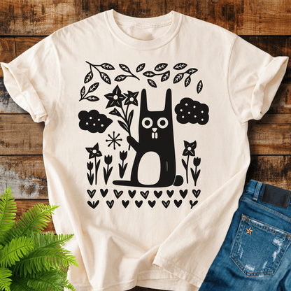 Folk Art Cat T-shirt