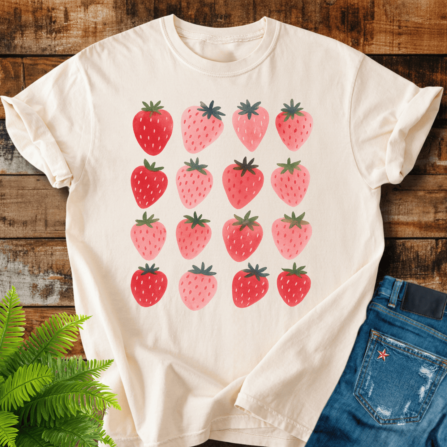 Strawberry Pattern T-shirt