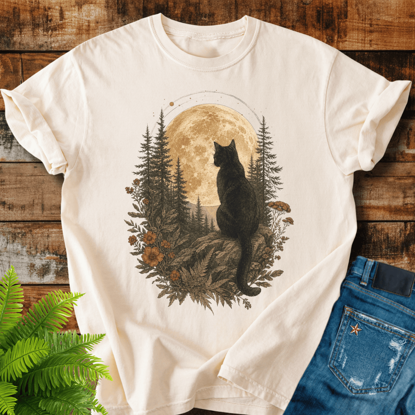 Moonlit Cat T-shirt