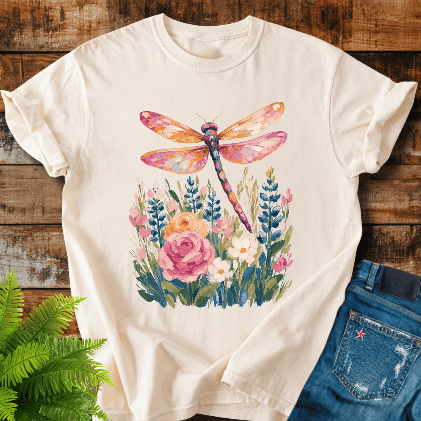 Floral Dragonfly T-shirt