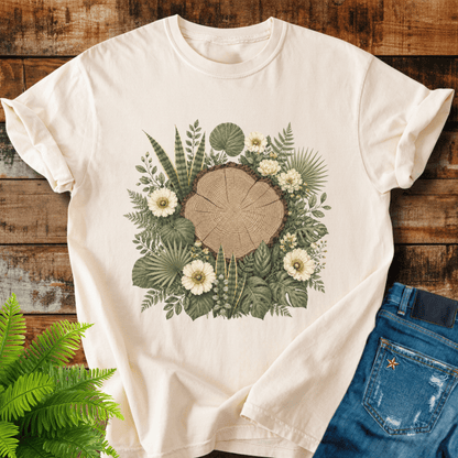 Floral Tree Stump T-shirt