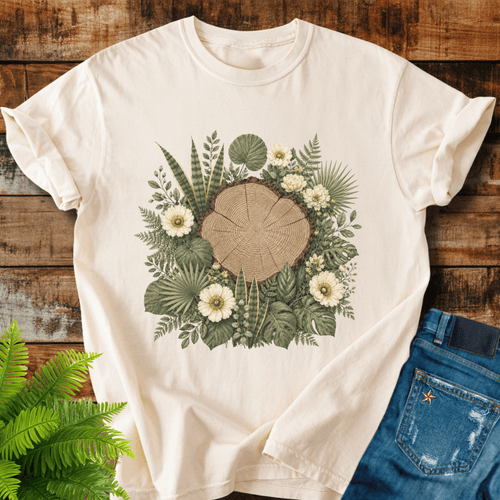 Floral Tree Stump T-shirt