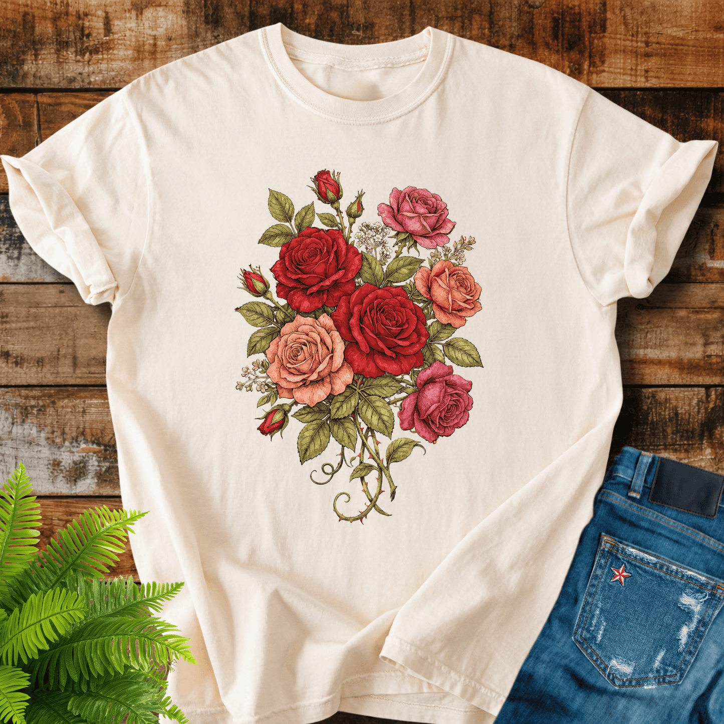 Vintage Rose Bouquet T-shirt