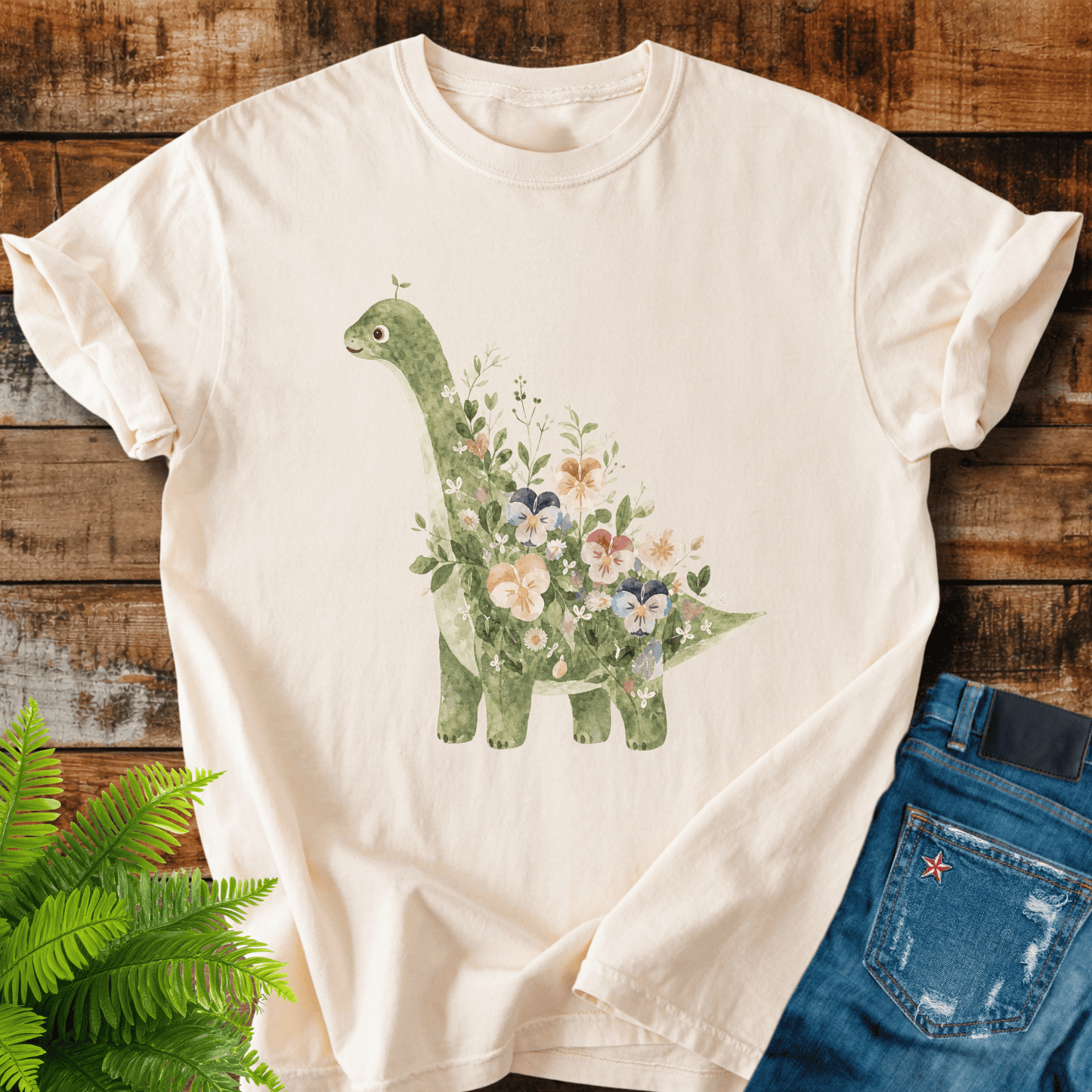 Floral Dinosaur T-shirt