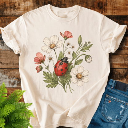Ladybug Flowers T-shirt