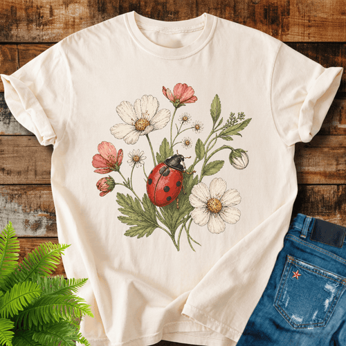 Ladybug Flowers T-shirt