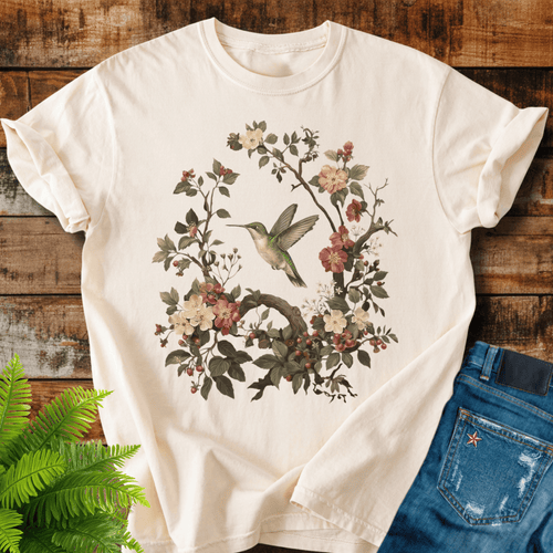 Floral Hummingbird T-shirt