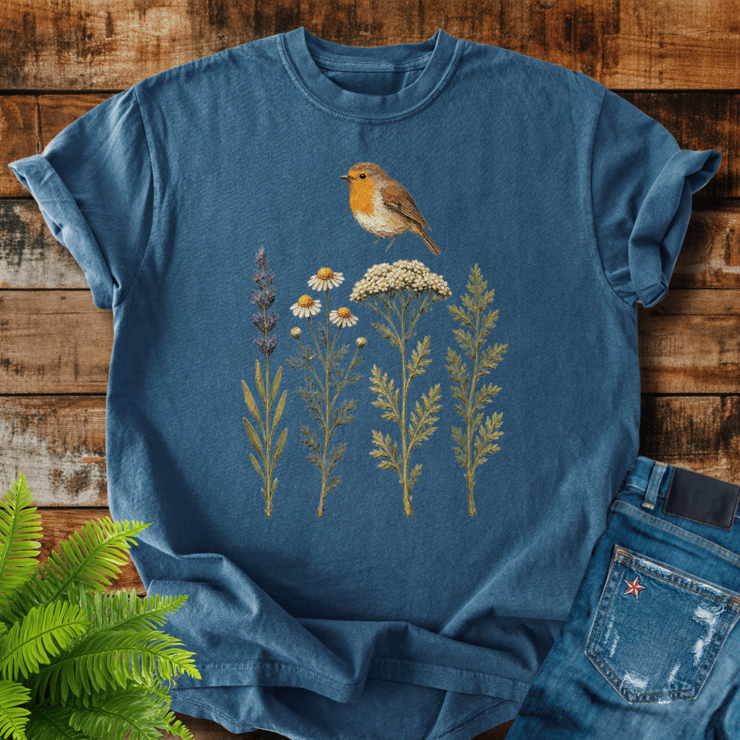 Robin Wildflowers T-shirt