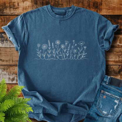 Wildflower Line Art T-shirt