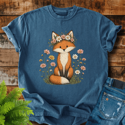 Flower Crown Fox T-shirt
