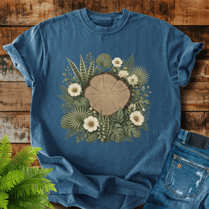 Floral Tree Stump T-shirt