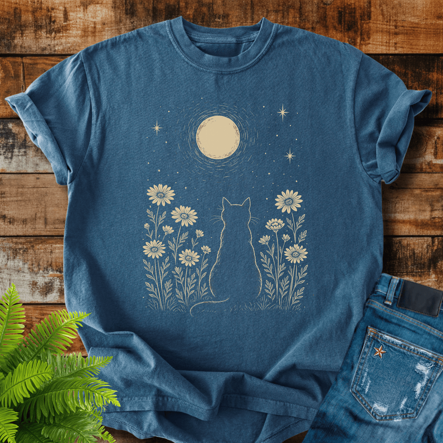 Moonlit Cat T-shirt