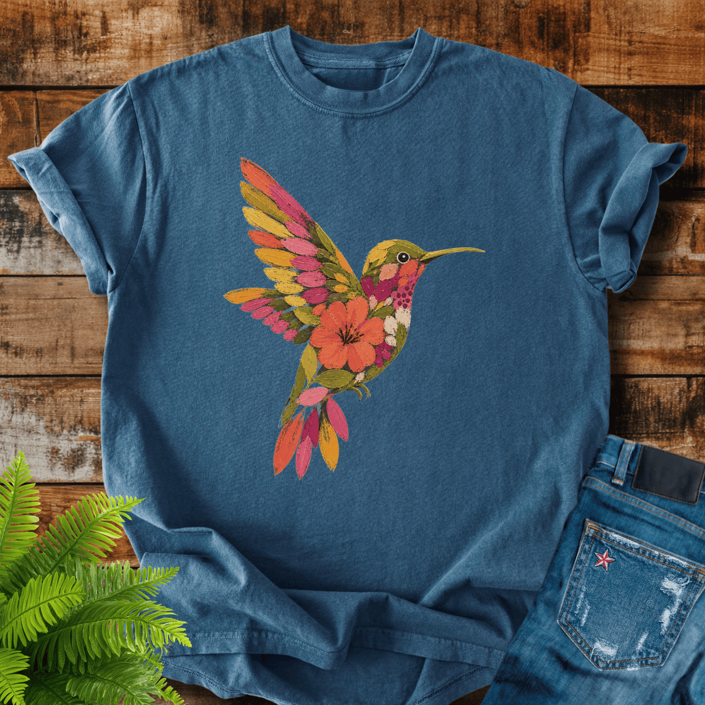 Floral Hummingbird T-shirt