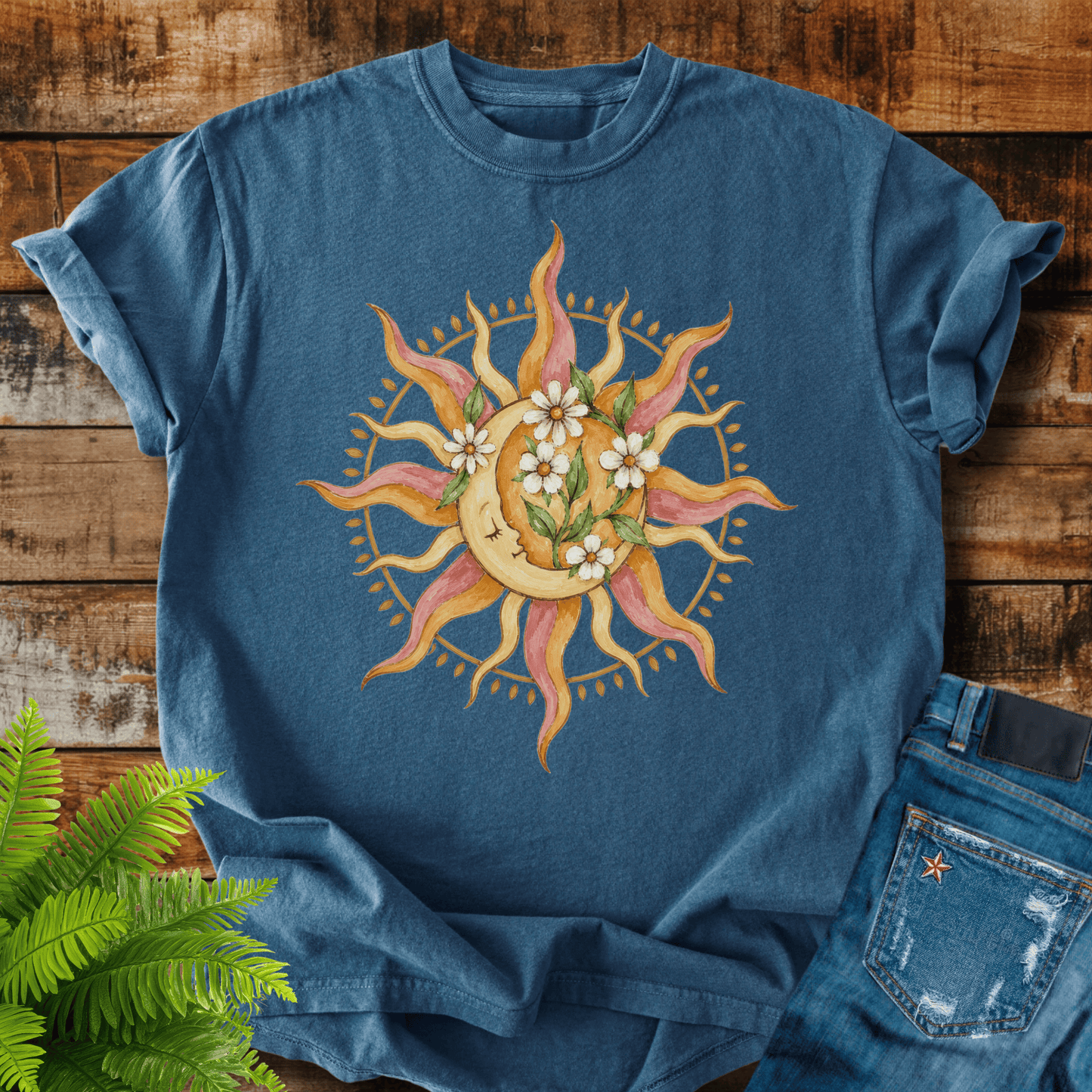 Floral Sun Moon T-shirt
