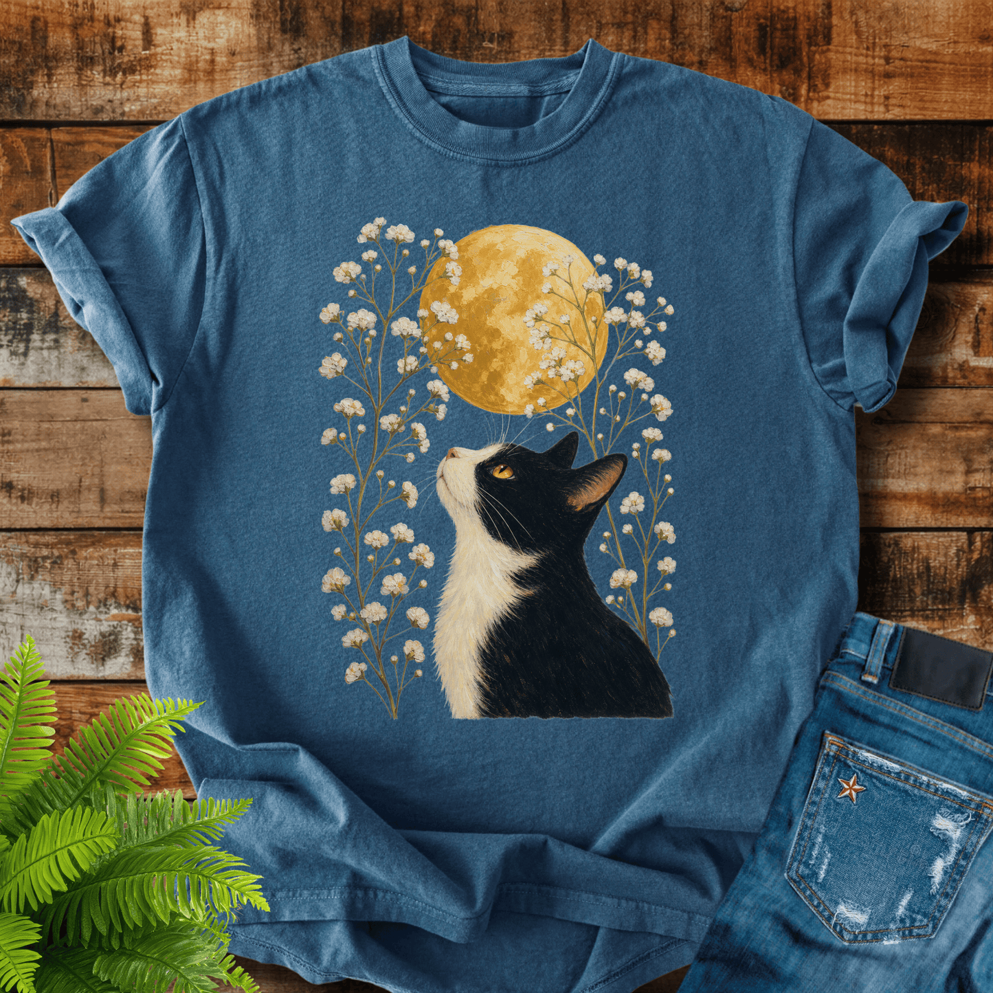 Moonlit Cat T-shirt
