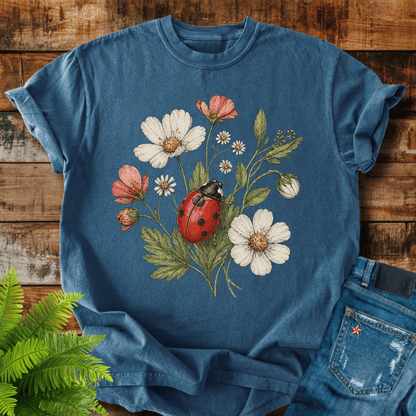 Ladybug Flowers T-shirt