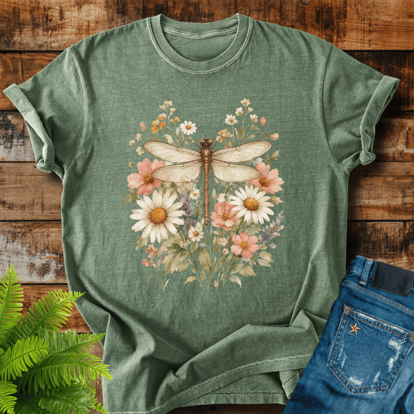 Floral Dragonfly T-shirt