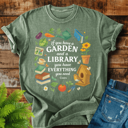 Garden Library Quote T-shirt