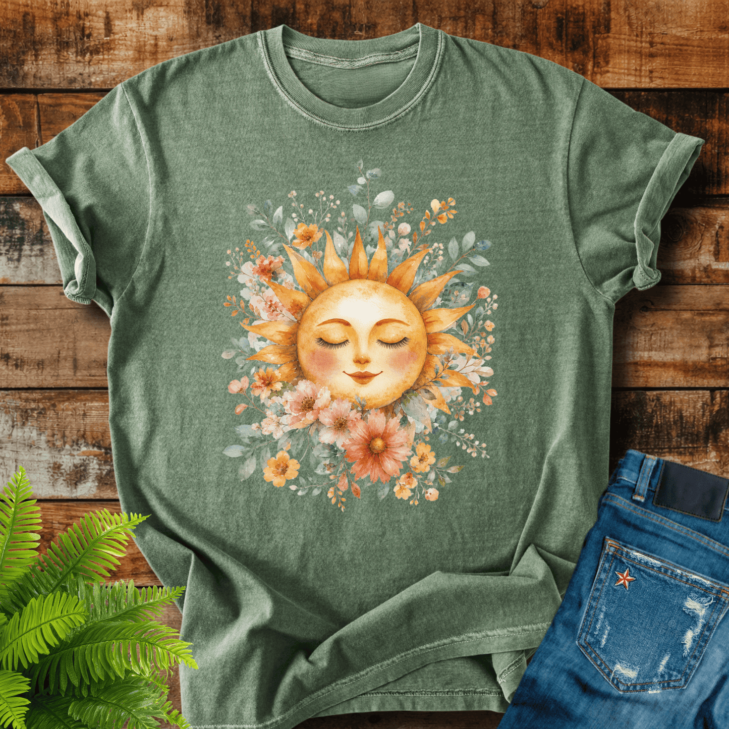 Floral Sun Face T-shirt