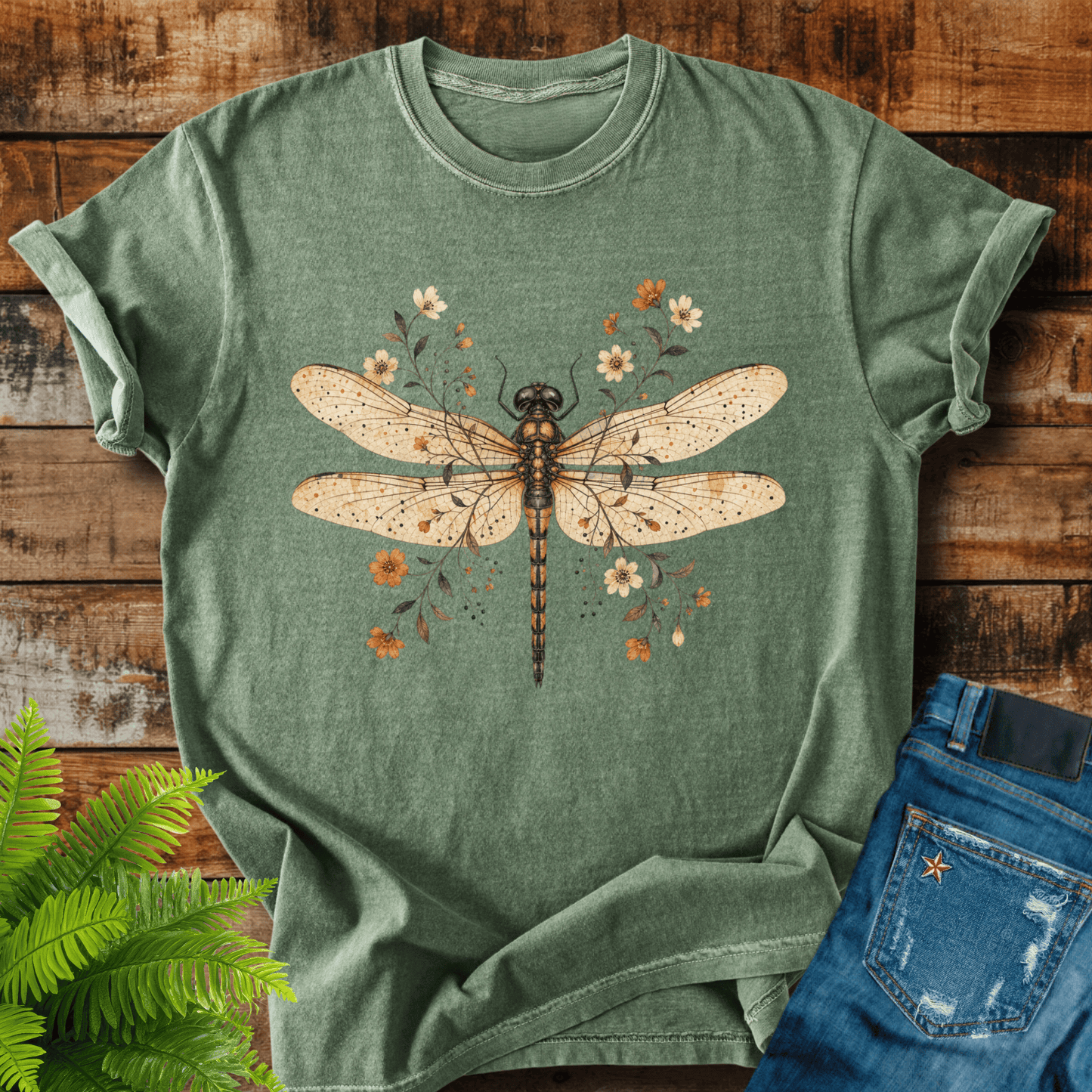 Floral Dragonfly T-shirt