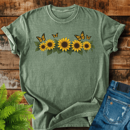 Sunflowers Butterflies T-shirt