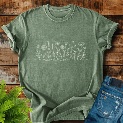 Wildflower Line Art T-shirt