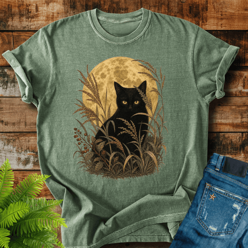Moonlit Black Cat T-shirt