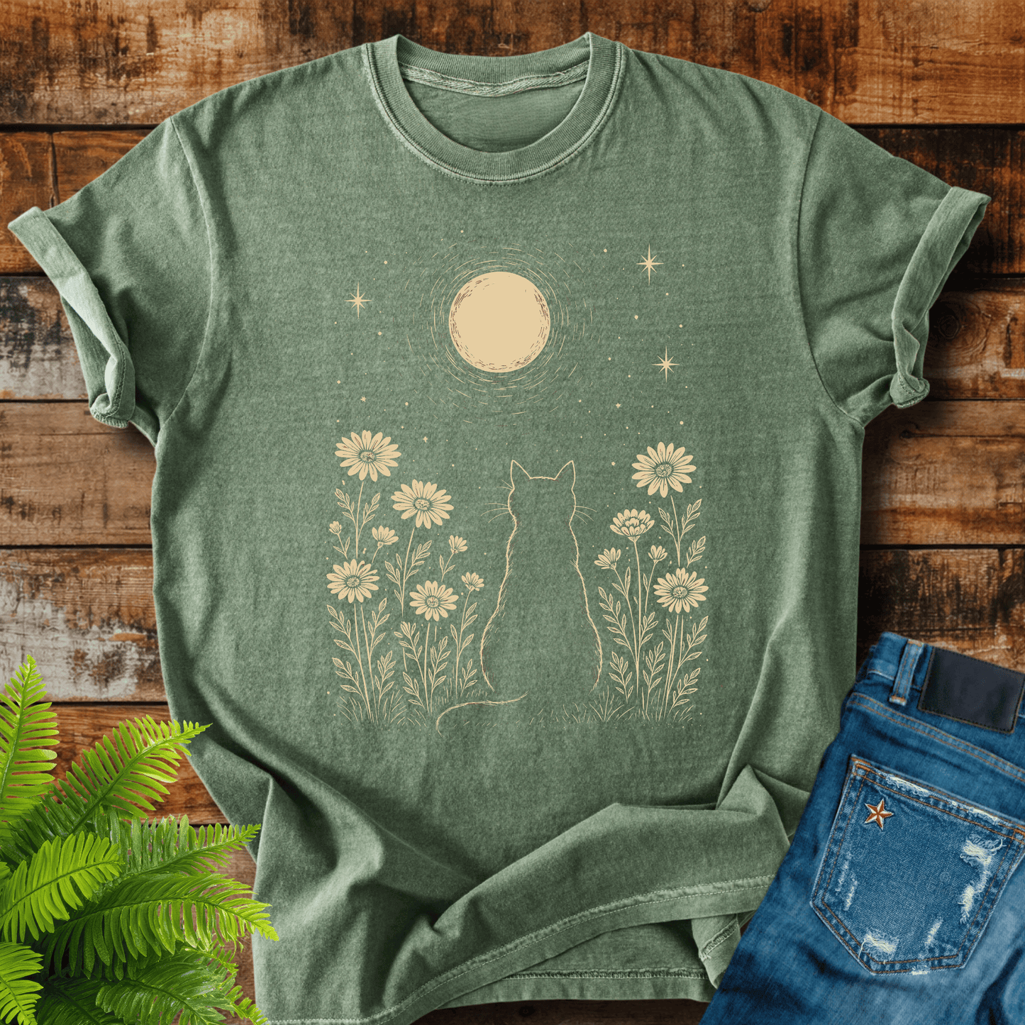 Moonlit Cat T-shirt