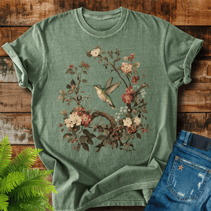 Floral Hummingbird T-shirt