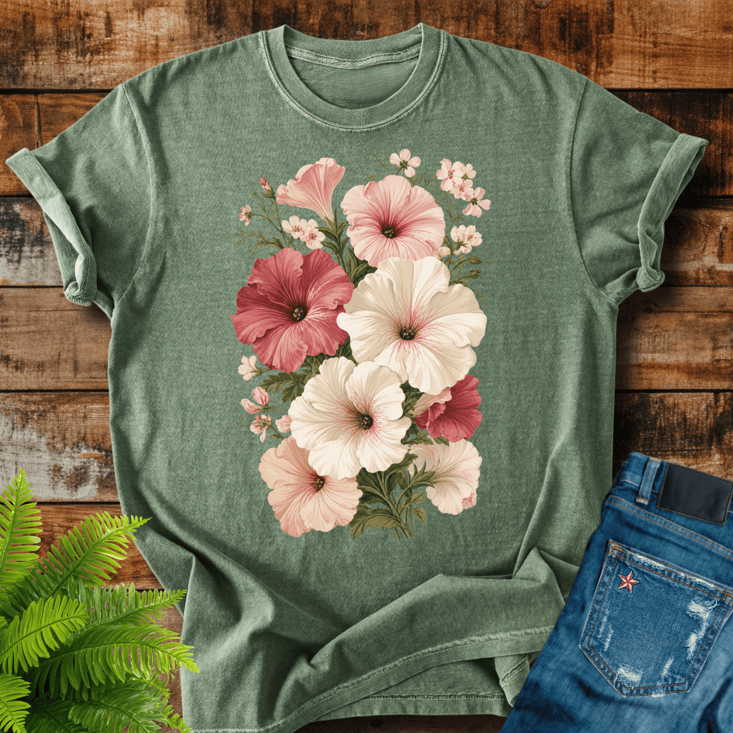 Vintage Hibiscus Bouquet T-shirt