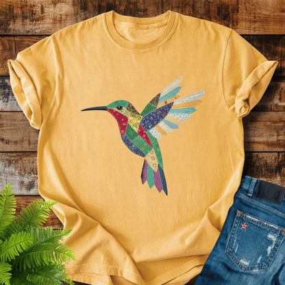 Faux Patchwork Hummingbird T-shirt