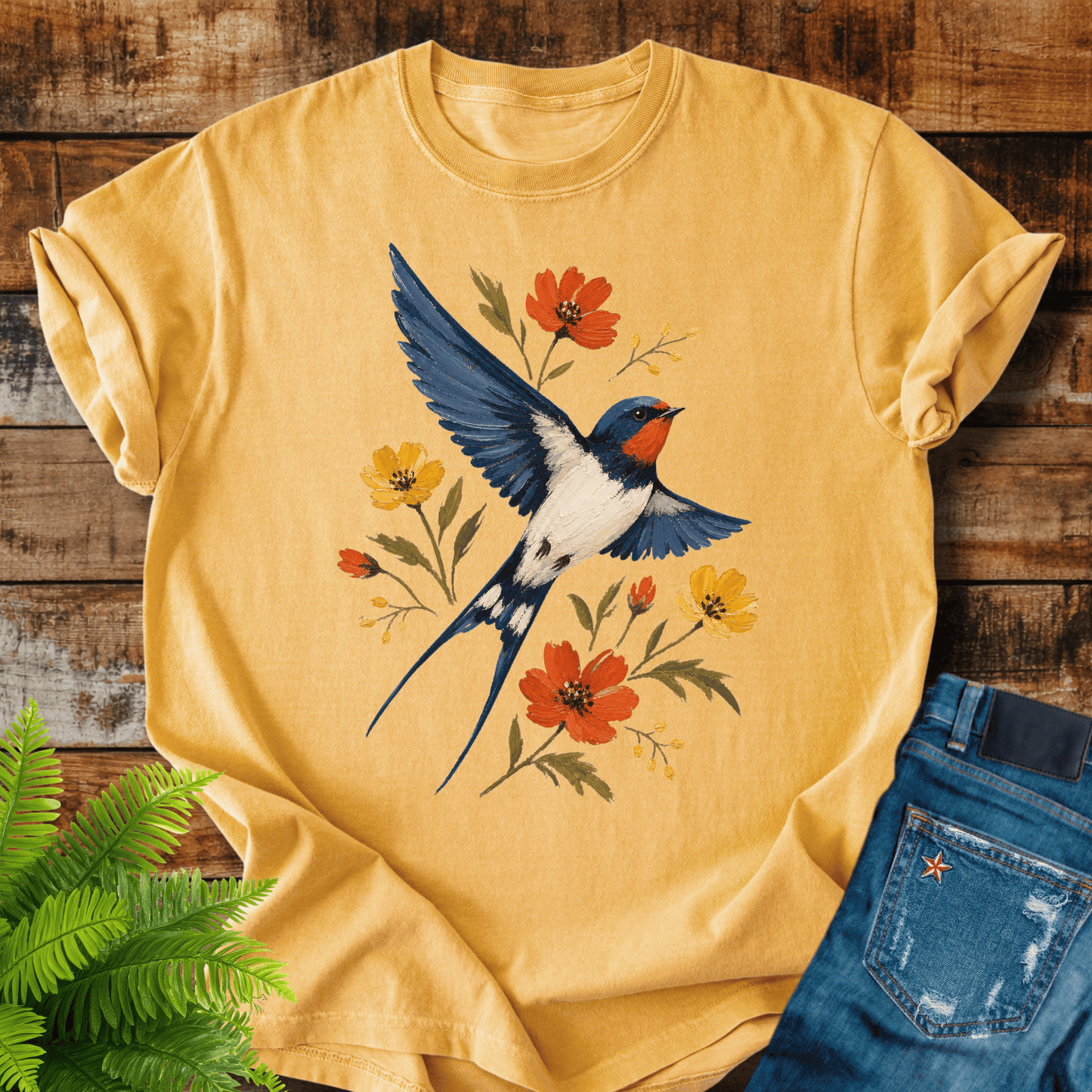 Floral Swallow T-shirt