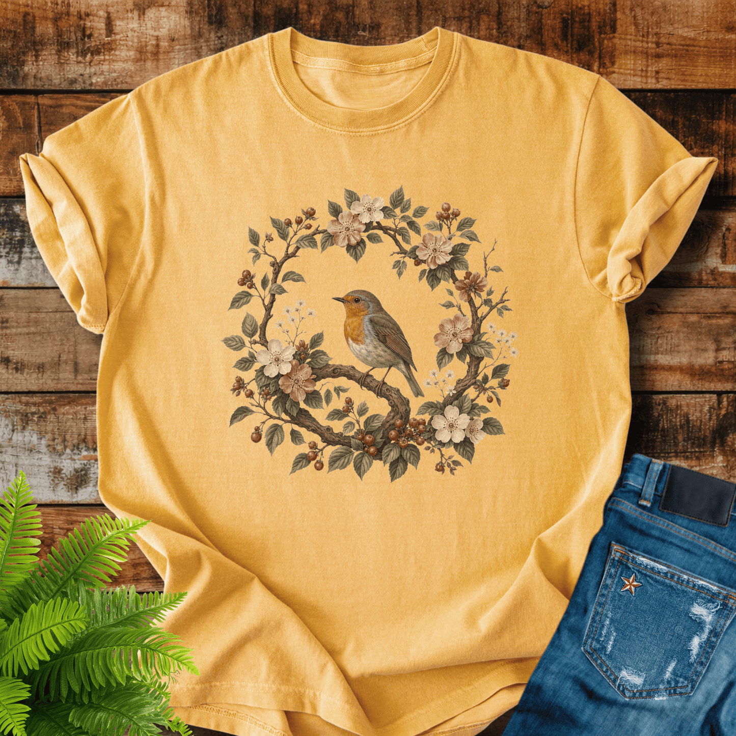 Floral Robin T-shirt