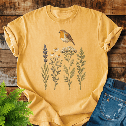 Robin Wildflowers T-shirt