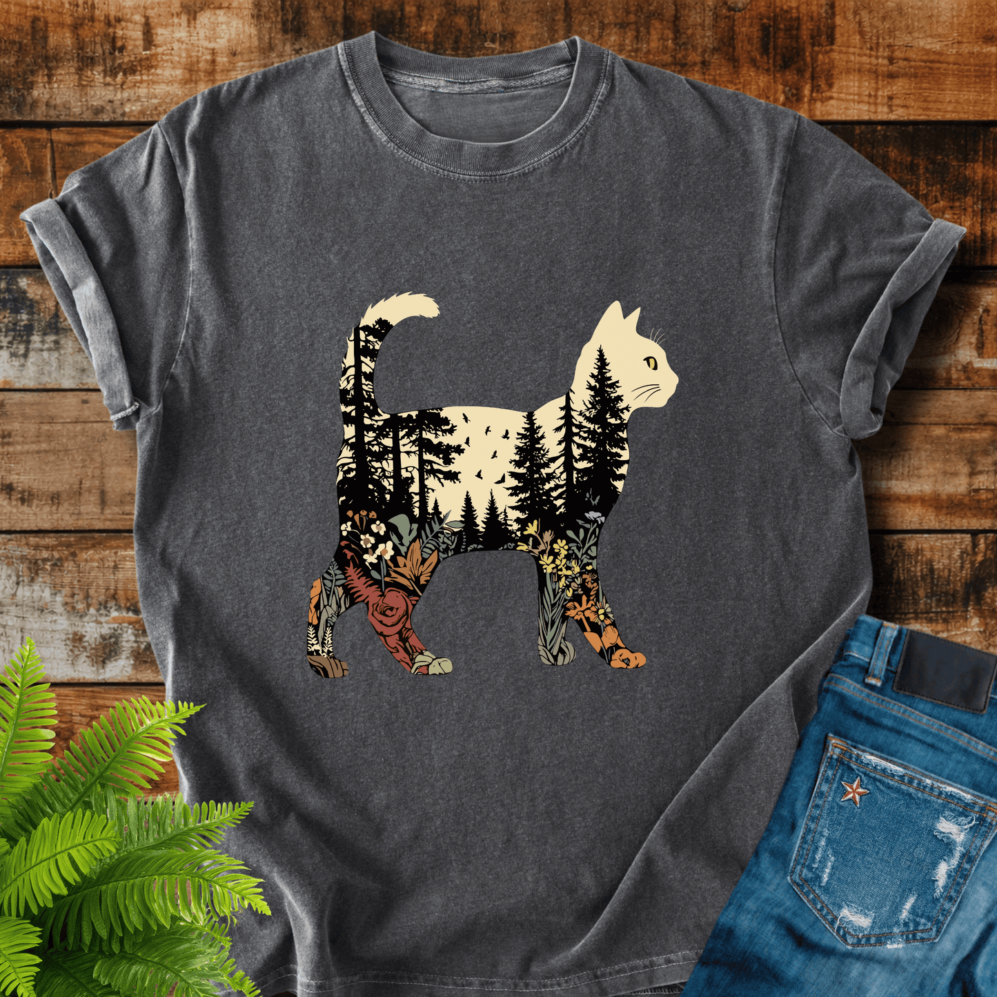 Forest Cat Silhouette T-shirt